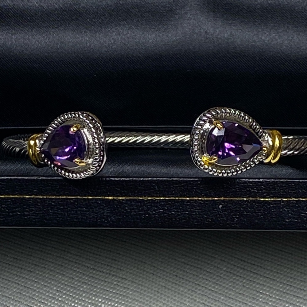 Sophisticated Silver and Purple Women's Bracelet